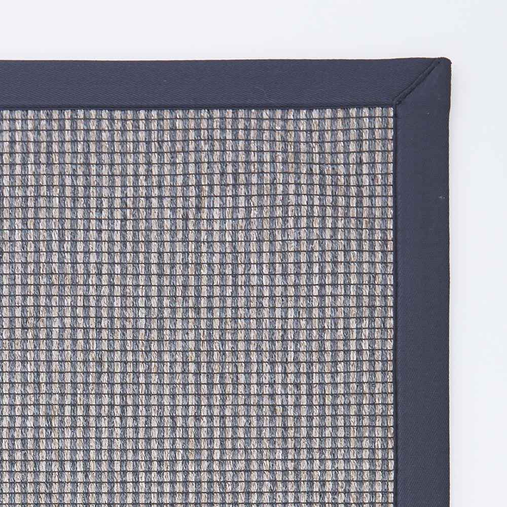 Long Island Long Beach Rug with Charcoal Binding 90cm x 60cm (RMR)
