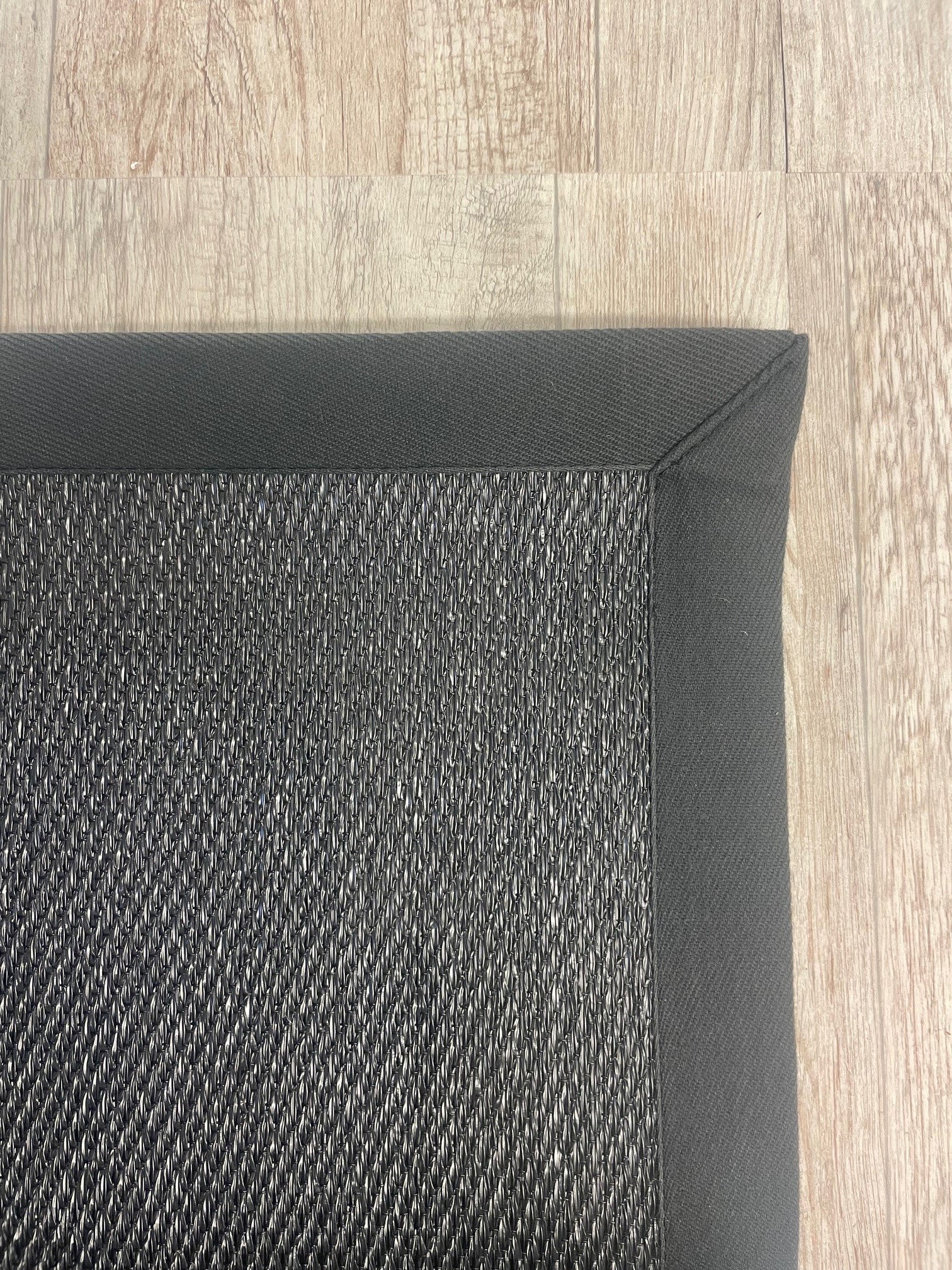 Jet Rug with Charcoal Binding | Practical Rugs